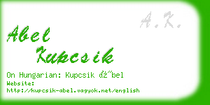 abel kupcsik business card